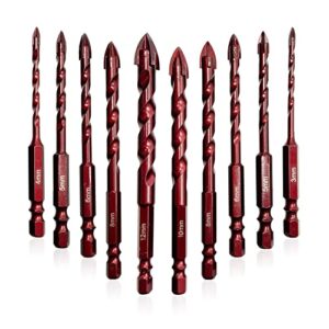 GVHAKG Fliesenbohrer Set mit Glas-, Keramik- und Metallbohrern, ideal für verschiedene Materialien (3-12 mm)