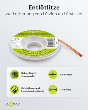 Professionelle Entlötlitze für elektrische Heimwerkerarbeiten, reines Kupfergewebe, Wärmeleitfähigkeit, Lötstellen-Entfernung, Lotstellen-Korrigierung