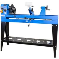 Drechselmaschine GDM 1000 von Güde, leistungsstarke Werkzeugmaschine für Heimwerken und Handwerk, Motorleistung 550 Watt, stufenlose Motordrehzahl 600-2100 Umdrehungen pro Minute
