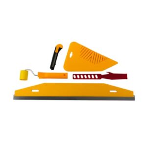 Tolles 5-in-1-Tapezierset von HARDY WORKING TOOLS. Perfectioniertes Werkzeugset für Tapetenverarbeitung mit ergonomischem Griff, breiter Tapetenschneideklinge und großem Haken.