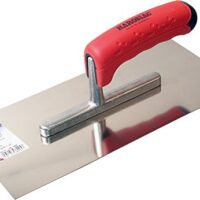 HAROMAC Glättekelle aus rostfreiem Edelstahl, 280x130mm, Softgriff, professionelle Qualität für Glätten und Traufen.