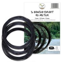 Bonsai Draht aus eloxiertem Aluminium, 30 Meter lang, ideal zum Drahten von Bäumen & Pflanzen, 3-teilig