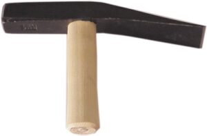 Haromac Pflasterhammer 1000 g, Norddeutsche Form, geschmiedet mit Hartholz-Stiel, zum Schlagen von Pflastersteinen für Heimwerker-Arbeit