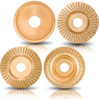 4 Stück Holz-Schleifscheiben für Winkelschleifer, 75&100 mm Holzschnitzscheibe - für 115mm oder 125mm Winkelschleifer mit 7/8 Zoll (22 mm) Spindel-Holzschnitzwerkzeuge, Winkelschleiferaufsätze