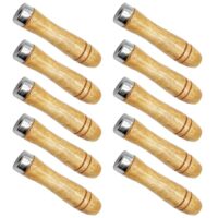 TAXIFANW Feilenheft, 10 Stück Holzfeile Griff für Feilen Raspeln oder Holzmeißel mit starken metallischen Kragen aus hochwertigem Holz und Edelstahl