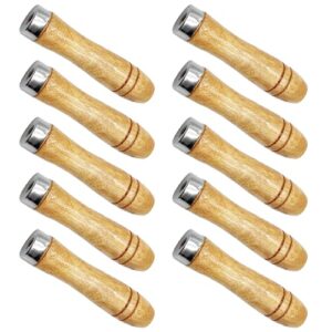 TAXIFANW Feilenheft, 10 Stück Holzfeile Griff für Feilen Raspeln oder Holzmeißel mit starken metallischen Kragen aus hochwertigem Holz und Edelstahl
