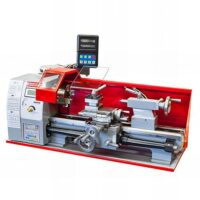 Holzmann Metalldrehmaschine mit zwei Motoren und einem Arbeitstischgeflecht, ideal für Hobbyisten und Fachleute