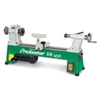 Holzstar Drechselbank 'Klein' DB 450, hochwertige und leistungsstarke Maschine für Holzarbeit, 5 Drehzahlstufen, maximaler Durchmesser 254 mm, verwindungssteife Grauguss-Konstruktion