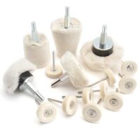 Polierscheibe mit Baumwollkegel, Säule und T-förmigem Schleifkopf für verschiedene Materialien wie Metall, Aluminium, Edelstahl, Chrom, Holz, Kunststoff, Keramik und Glas