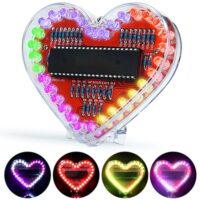 Herzförmige RGB LED Lötübung mit 32 Lichtern, perfekt für Schüler und Elektronikbegeisterte.