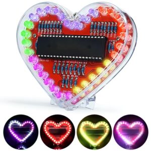 Herzförmige RGB LED Lötübung mit 32 Lichtern, perfekt für Schüler und Elektronikbegeisterte.