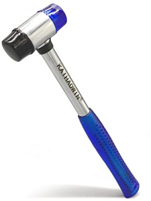 Gummihammer mit rutschfestem Griff, geeignet für Holz, Kunststoff, Leder und Modellbau, blau