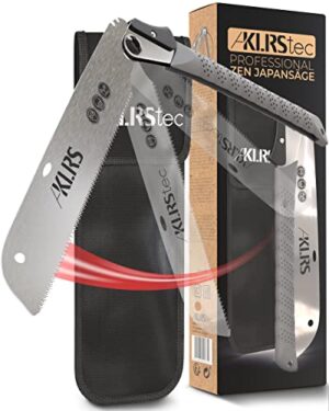 Holzsäge mit 240mm Klinge, Klappsäge aus gehärtetem Karbonstahl SK5, Sicherheitslock und Clip-Bag, Outdoor Holzsäge für Profis