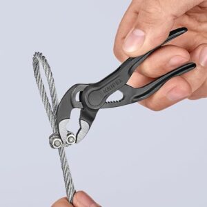 KNIPEX Cobra XS Mini-Wasserpumpenzange, 100 mm, Muttern bis 24 mm, Rohre bis 28 mm, Selbstklemm-Effekt, Rohrzange, EDC