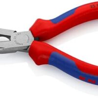 KNIPEX Flachrundzange mit Schneide, Radiozange, schwarz, atramentiert, Werkzeug für feinere Greif- und Schneidarbeiten, Comfort-Griffe