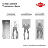 KNIPEX Flachrundzange mit Schneide (Storchschnabelzange) isoliert mit Mehrkomponenten-Hüllen, mit integrierter isolierter Befestigungsöse zum Anbringen einer Absturzsicherung 200 mm