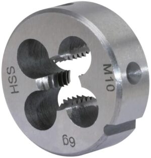 Hochwertiges HSS-Schneideisen mit M10 x 1,25-Gewinde für Schneiden von Holz, Metall und Kunststoff