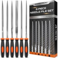Hochwertiges Nadelfeilen-Set mit ergonomischen Griffen für Feinbearbeitung von Materialien wie Holz, Metall, Plastik und Schmuck. Enthält sechs verschiedene Arten von Nadelfeilen für Präzisionsarbeiten.