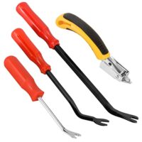 Hochwertiges Werkzeug zum Entfernen von Klammern und Nägeln, 4 verschiedene Größen Tackernadeln, stabiles Metallgehäuse, ergonomischer Griff