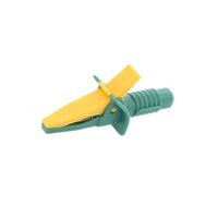 Hochwertige Krokodilklemme FCR7925 mit 10A Nennstrom und gelb-grüner Farbe, ideal für Heimwerker und Fachleute bei verschiedenen Arbeiten.