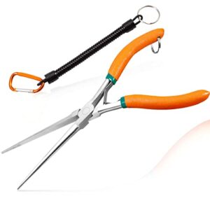 Universelle Spitzzange mit langer Reichweite, 17,8 cm lang, dünn und extra lang, ideal für Schmuckherstellung, Elektrik und Reparaturarbeit