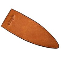 Lederetui für 37G Messer, hellbraun (Natur), Kalbsleder, orangene Naht mit Nylonfaden