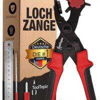 Lochzange für Leder, komplett ausgestattet mit 6 Lochgrößen und Komfortgriff, ideal für DIY-Projekte und Bastelarbeiten