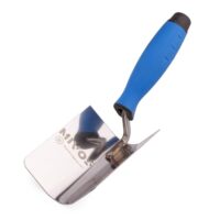 MIVOS Eckenkelle 120 x 95 mm aus Edelstahl mit Softgriff - ideal für Verputzarbeiten, Mauerarbeiten und Renovierung
