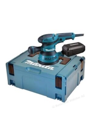 Makita BO5041J Exzenterschleifer 125 mm im MAKPAC, Blau, Silber, hochwertiges Werkzeug für verschiedene Anwendungen mit robuster Konstruktion und langlebiger Qualität