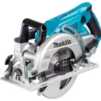 Makita DRS780Z Akku-Handkreissäge 65mm 2x18 V (ohne Akku, ohne Ladegerät), Blau/Schwarz - Detailbild einer Handkreissäge mit blauer und silberner Farbe