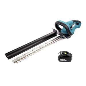 Batteriebetriebene Heckenschere von Makita mit 18 Volt und 5,0 Ah Akku für Gartenpflege