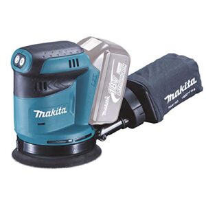 Makita Exzenterschleifer DBO180ZJ Makpac ohne Akku und Ladegerät, Blau, Silber, 125 mm