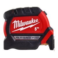 Magnetbandmaß von Milwaukee, rot, 5/27, für magnetische Anzieher auf ebenen Flächen