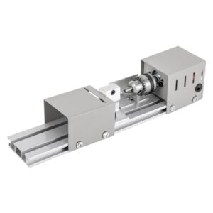 Mini Drehmaschinen für Holzbearbeitung, 96W, 220V, 7 Stufen, Metalldrehmaschinen, Mini Tischdrehbank, Poliermaschine, DIY, High Precision Chuck, Vielseitige Gravierklingen, Staubschutz, Einstellbare Geschwindigkeit