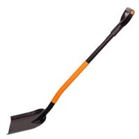 Mivos Sandschaufel aus Kohlenstoffstahl für Bau- und Gartenarbeiten, Länge 124 cm, Gärtnerschaufel, Bauschaufel mit D-Griff und Stahlstiel, hergestellt in der EU