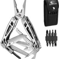 Multifunktionale Zange mit 21 Funktionen, ideal für Gartenarbeit, Camping und Handwerken, inklusive tragbarer Tasche