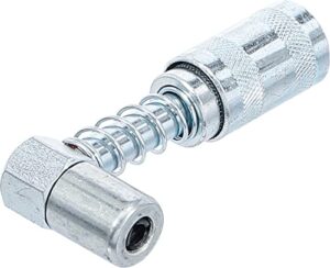 BGS 9403, Mundstück für Fettpresse mit abgewinkeltem Schmiermittelaufsatz, Hand Fettpresse Adapter, Schmierpresse Anschluss Nippel