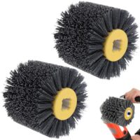 Zwei Nylonbürsten mit 120 Körnungen, ideal für verschiedene Anwendungen wie Holz zu polieren und entzünden oder Entgraten von Holzböden.
