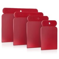Petitone Japanspachtel - 4-teiliges Premium Kunststoff Spachtel Set, leicht zu reinigender Flächenspachtel, besonders präzise 45°-Kante