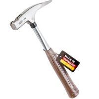 PICARD Latthammer 298 mit magnetischem Nagelhalter und gerauhter Bahn, traditioneller Griff in Braun, GS-geprüft, Zimmermannshammer Dachdeckerhammer Profi Hammer