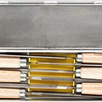 Pferd Schlüsselfeilen-Set in Metallbox, 6 Feilen, 100mm, mit Holzheften, perfekt für filigrane und leichte Feilarbeiten