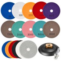 Diamant Polierscheiben Set, Nasspolieren für Fliesen, Marmor, Granit und Beton, 14-teiliges Set