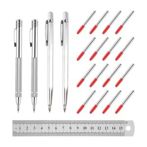 Wolframcarbid Stift für Gravieren, Ätzen und Markieren auf verschiedenen Oberflächen, mit Ersatzmarkierungsspitzen und Magnetanreißnadel aus Hartmetall