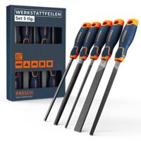 Hochwertiges Metallfeilen Set mit Hieb 2 - Presch Werkstattfeilen Set 5tlg. für Profis