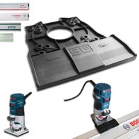 Profi Führungsschienenadapter für Bosch GKF 600, Adapter für Makita/Bosch/Festool/Mafell Führungsschiene Oberfräse Kantenfräse