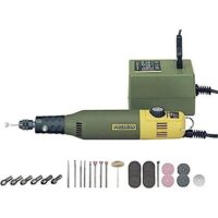 Proxxon 28515 Modellbauer- und Gravierset mit Bohr- und Fräsgerät MICROMOT 60/E, Werkzeuge für verschiedene Aufgaben wie Gravieren, Polieren, Bürsten und Trennen