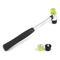 Gummihammer, 25 mm Doppelkopfhammer mit 2 Ersatz-Hammerköpfen, rutschfestem Gummigriff für Holz, Kunststoff, Leder, Schmuck, Kunsthandwerk Werkzeug