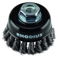 RHODIUS STBZ Topfbürsten für Winkelschleifer, Durchmesser 65 mm, 2 Stück, gezopft, EN 1083-2 zertifiziert