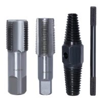 RUNYU 4 Stück Rohrgewindebohrer Set, 1/2 und 3/4 Zoll Gewindeschneider, Doppelkopf Schraubenausdreher mit Metallstange, Profi Gewindebohrer für Reparaturgewinde
