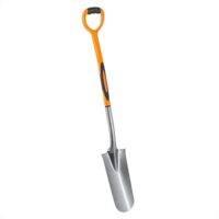 Rekord Drainagespaten mit Stahlstiel, 14 cm Breite, 120 cm Länge, Gartenarbeit, Bauen, Spaten, Grabeschaufel